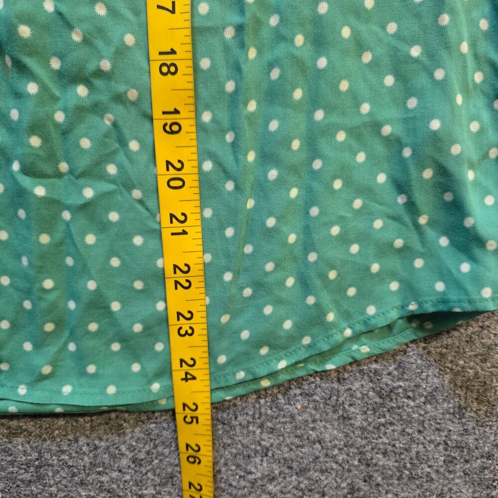 Maeve Top Womens Size Small Green Polka Dot Button Up Long Sleeve Career Casual - Picture 8 of 11